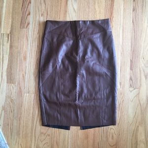NWT Express Brown Leather Skirt - 8
